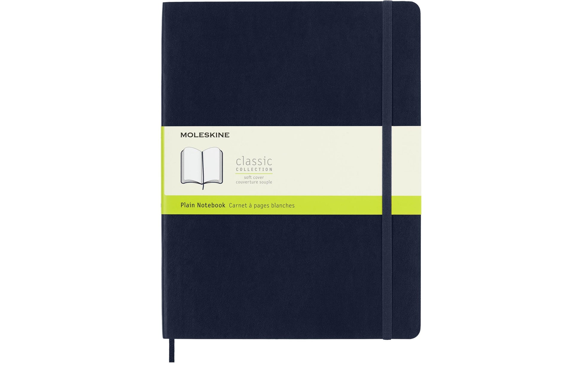 Moleskine Notizbuch – 190 × 250 mm – blanko – 70 g/m² – Softcover, Gummiband, Innentasche, blau, FSC