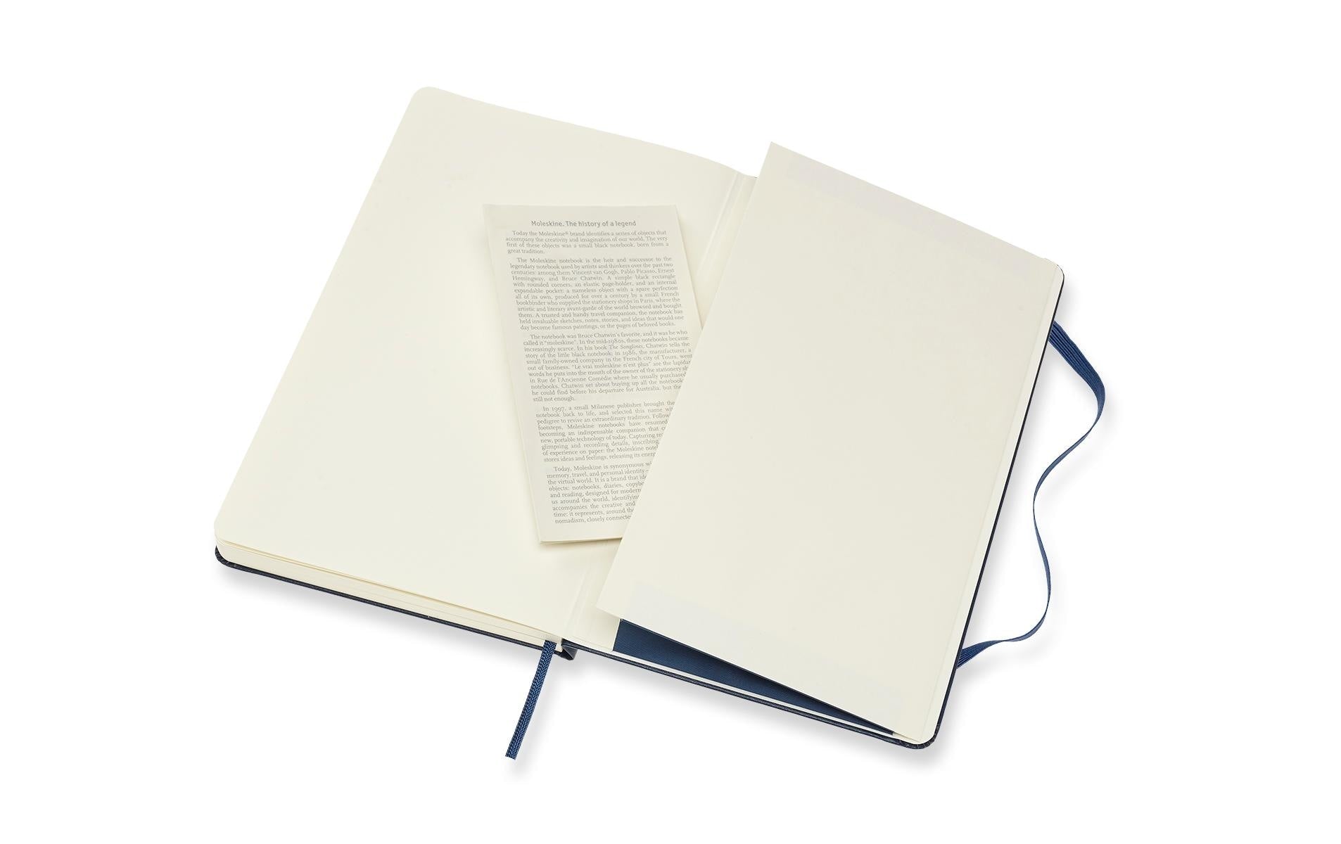 Moleskine Skizzenbuch – 13 × 21 cm – 165 g/m² – Hardcover – mit Gummiband – Elfenbeinweiss – Blau