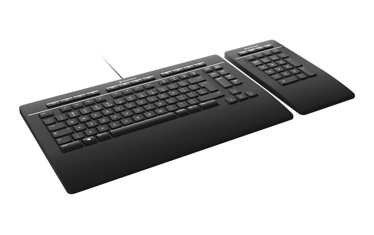3Dconnexion Keyboard Pro – Tastatur, kabelgebunden (USB-A), CH-Layout (DE-CH), Fullsize (mit Ziffernblock)