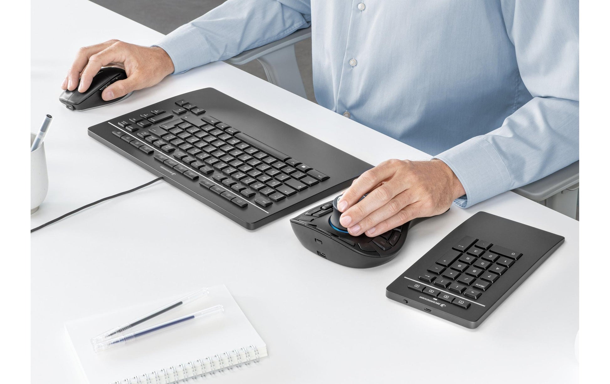 3Dconnexion Keyboard Pro – Tastatur, kabelgebunden (USB-A), CH-Layout (DE-CH), Fullsize (mit Ziffernblock)