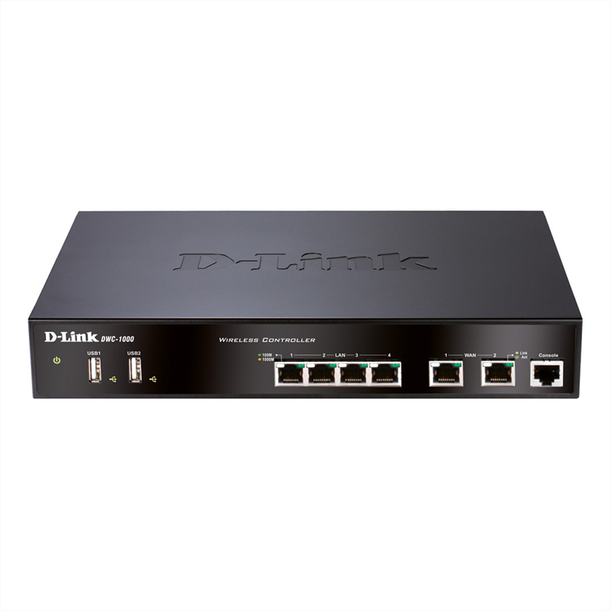 D-Link DWC-1000 – Wireless Controller – verwaltet bis zu 12 Access Points, 4× 1G RJ-45, 2× USB 2.0, schwarz