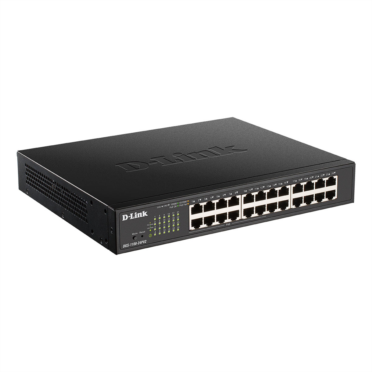 D-Link DGS-1100-24PV2 – Managed Switch – 24×GbE, L2, PoE+ 100 W, 1U