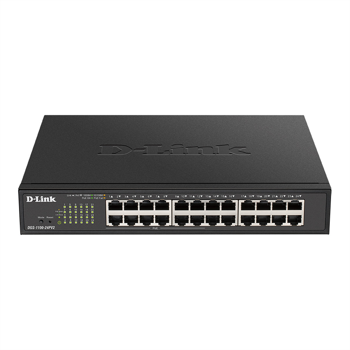 D-Link DGS-1100-24PV2 – Managed Switch – 24×GbE, L2, PoE+ 100 W, 1U