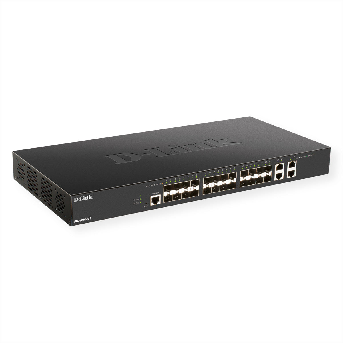D-Link DXS-1210-28S – Managed Switch – 4×10G RJ45, 24×SFP+, L2+/L3, 1U