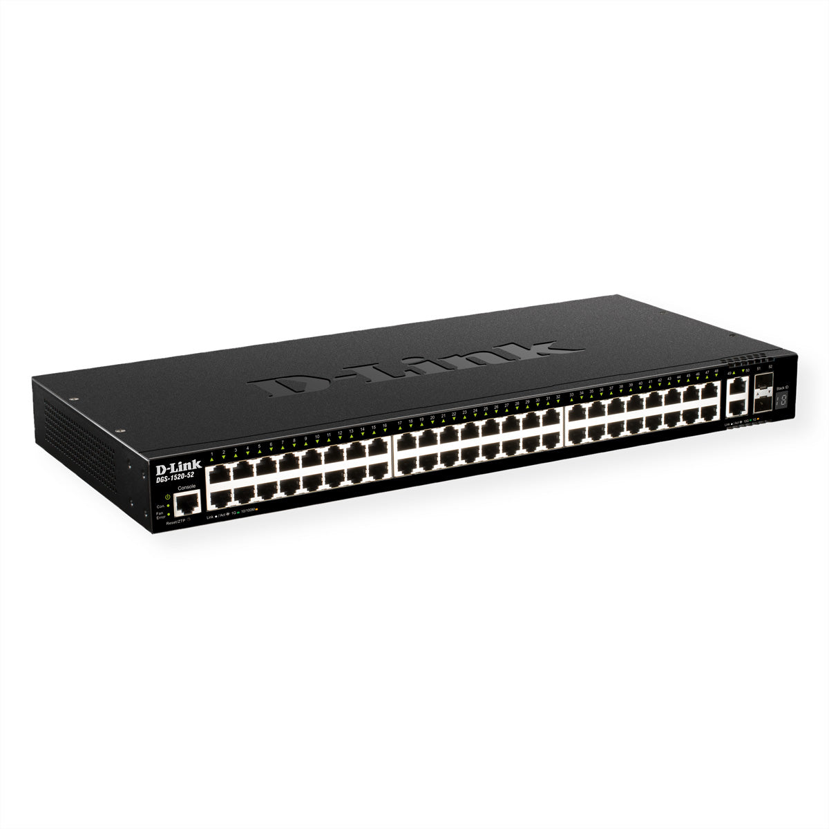 D-Link DGS-1520-52/E – Managed L3 Switch – 48× 1G + 2× 10G, 2× SFP+, 19", 1U