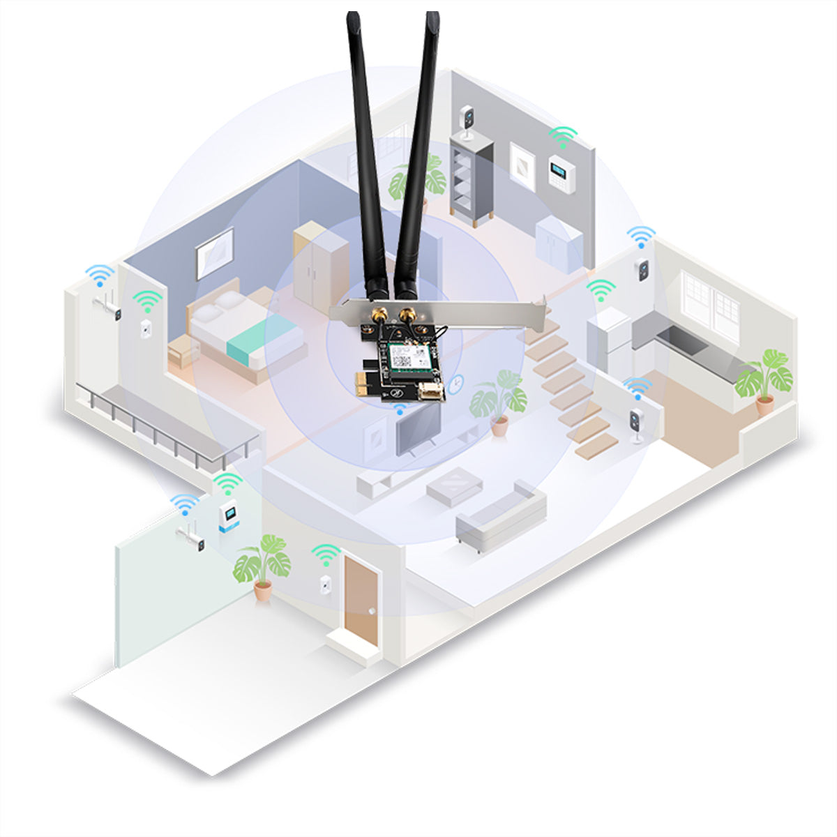 D-Link DWA-X582 – PCIe WLAN-Adapter – Wi-Fi 6, 3,0 Gbit/s, Bluetooth 5.0