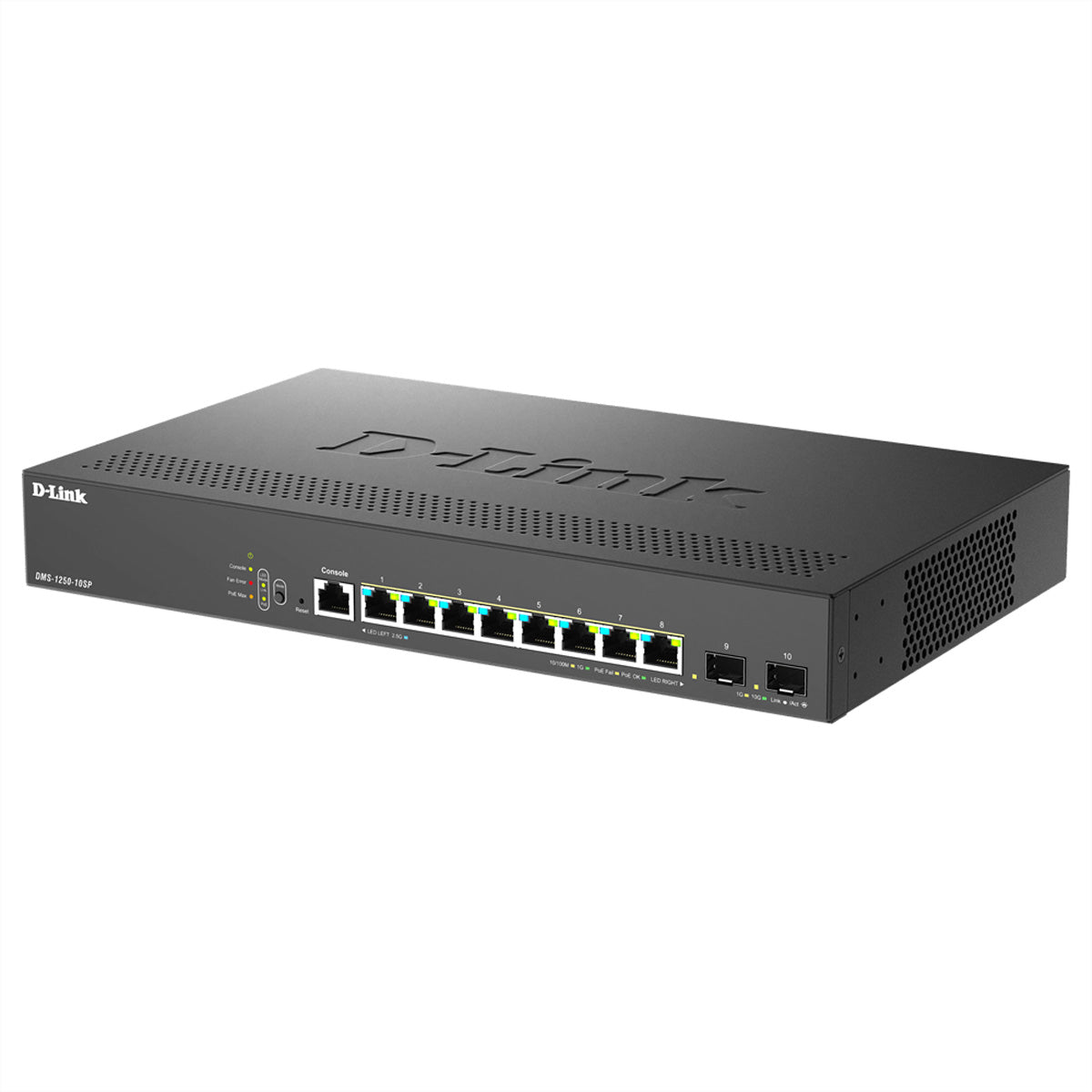 D-Link DMS-1250-10SP/E – Managed Switch – 8×2.5G, 2×SFP+, L2, PoE++ 240 W, 19" Rack