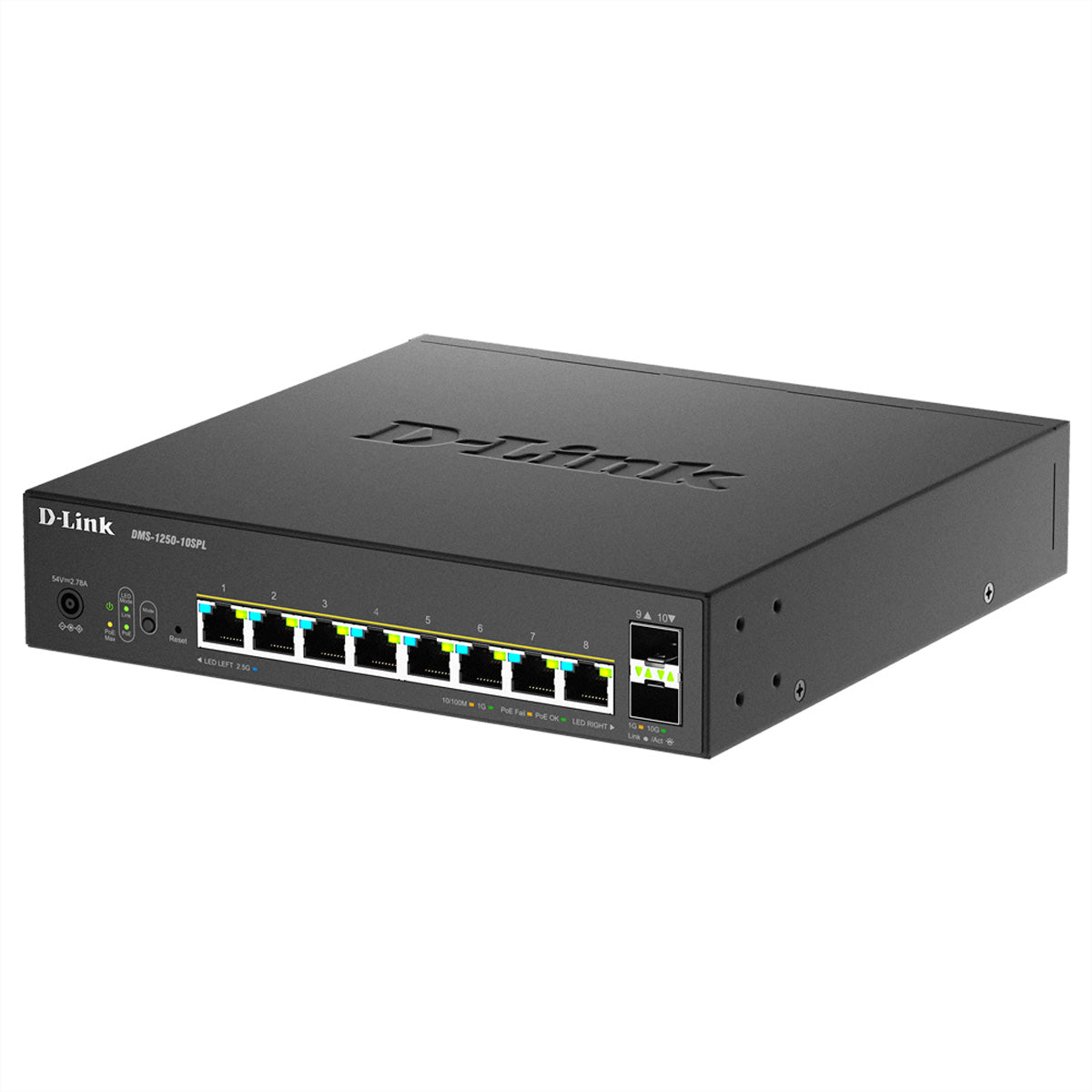 D-Link DMS-1250-10SPL/E – Managed Switch – 8×2.5G, 2×SFP+, L2, PoE++ 120 W, 1U