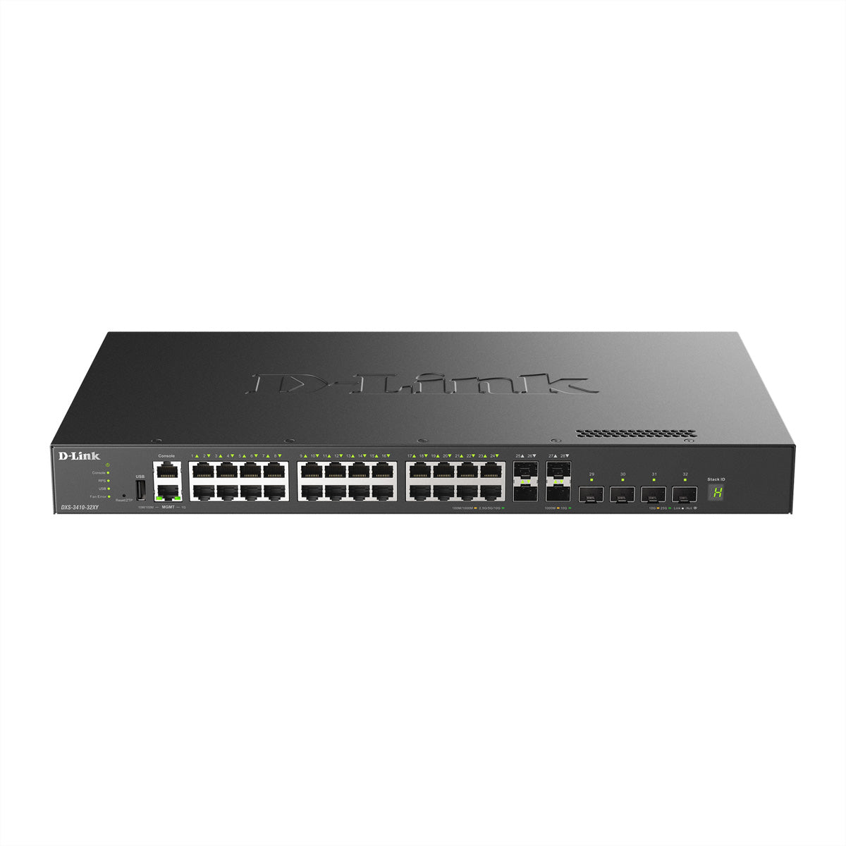 D-Link DXS-3410-32XY/E – Netzwerk-Switch (Managed), 10 Gigabit Ethernet, L3, 24x LAN (1/2,5/5/10GbE), 4x SFP28