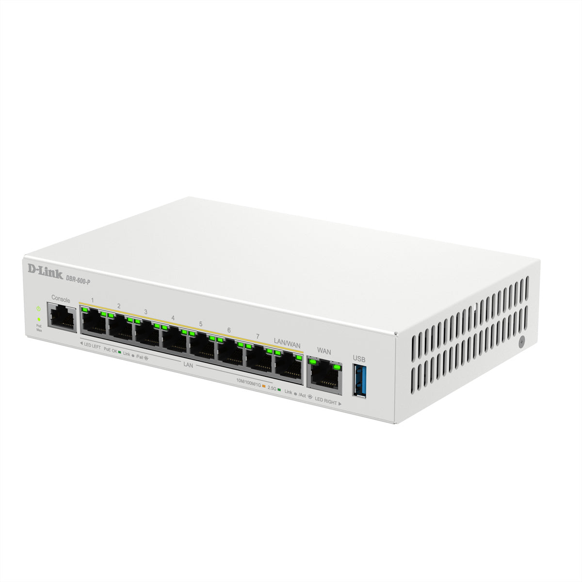 D-Link DBR-600-P/E – VPN-Router – 8×2,5G PoE+ (123 W), 1×2,5G WAN, Dual-WAN, IPsec/PPTP/L2TP/WireGuard