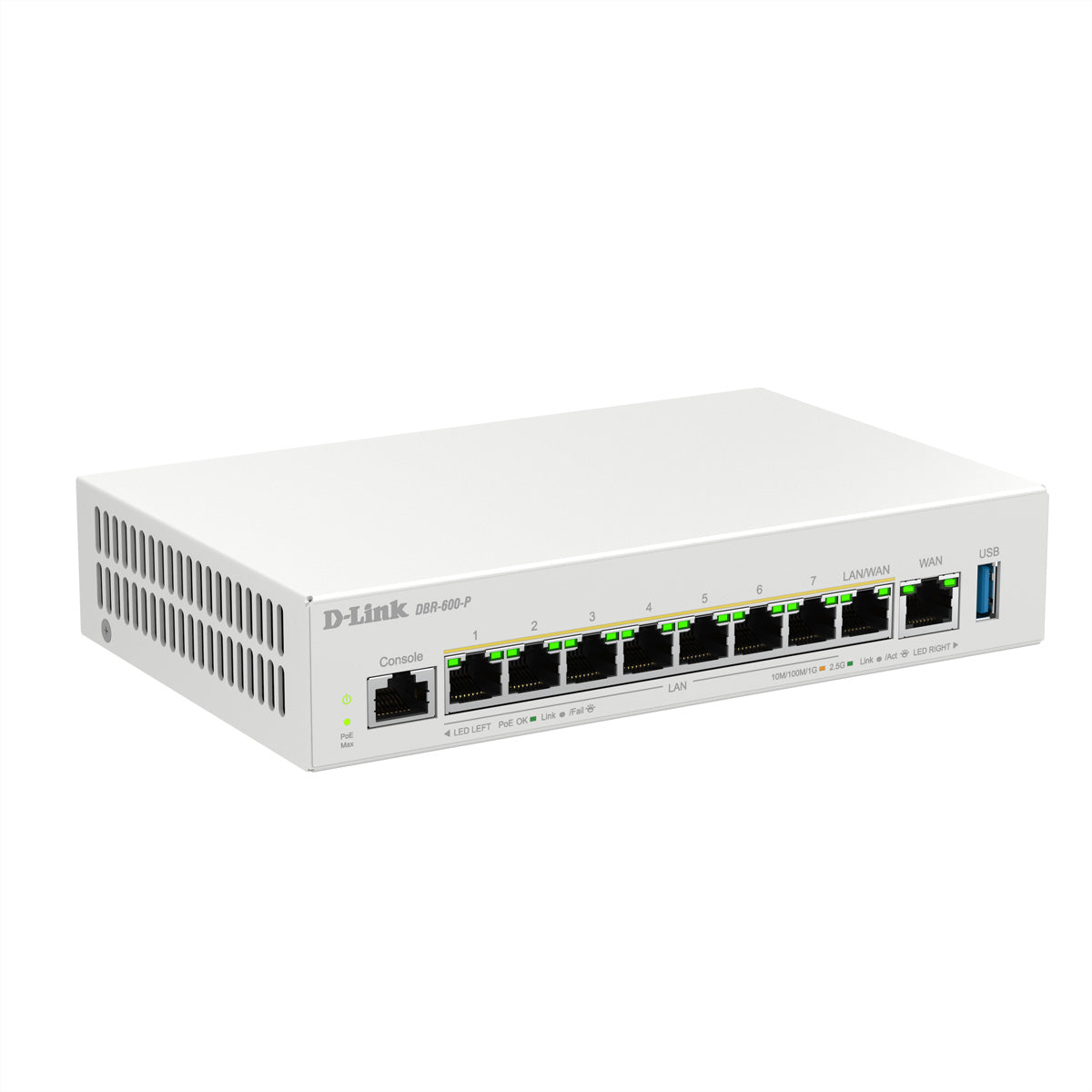 D-Link DBR-600-P/E – VPN-Router – 8×2,5G PoE+ (123 W), 1×2,5G WAN, Dual-WAN, IPsec/PPTP/L2TP/WireGuard