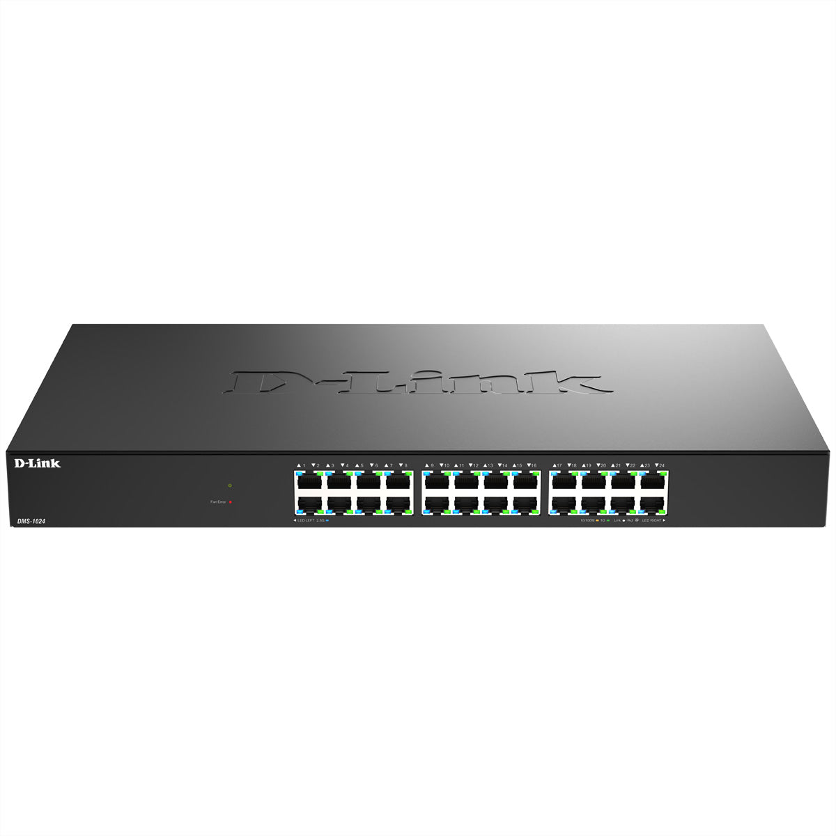 D-Link DMS-1024/E – Switch – 24×2.5G, 4×SFP+, L2, PoE+ 370 W, 1U