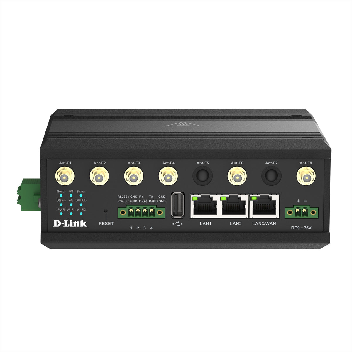 D-Link DOM-550-GSO – 5G IIoT-Gateway – 5G/4G, Wi-Fi 5, Dual-Band, 3× Gigabit (inkl. 1× WAN/LAN), 2× Micro-SIM