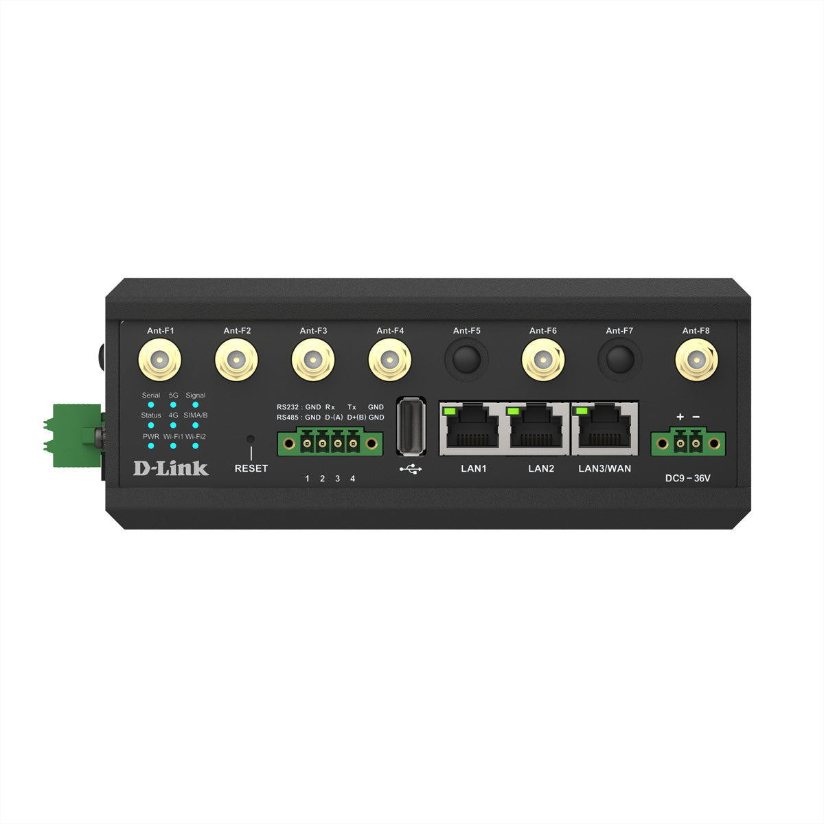 D-Link DOM-550-GSO – 5G IIoT-Gateway – 5G/4G, Wi-Fi 5, Dual-Band, 3× Gigabit (inkl. 1× WAN/LAN), 2× Micro-SIM