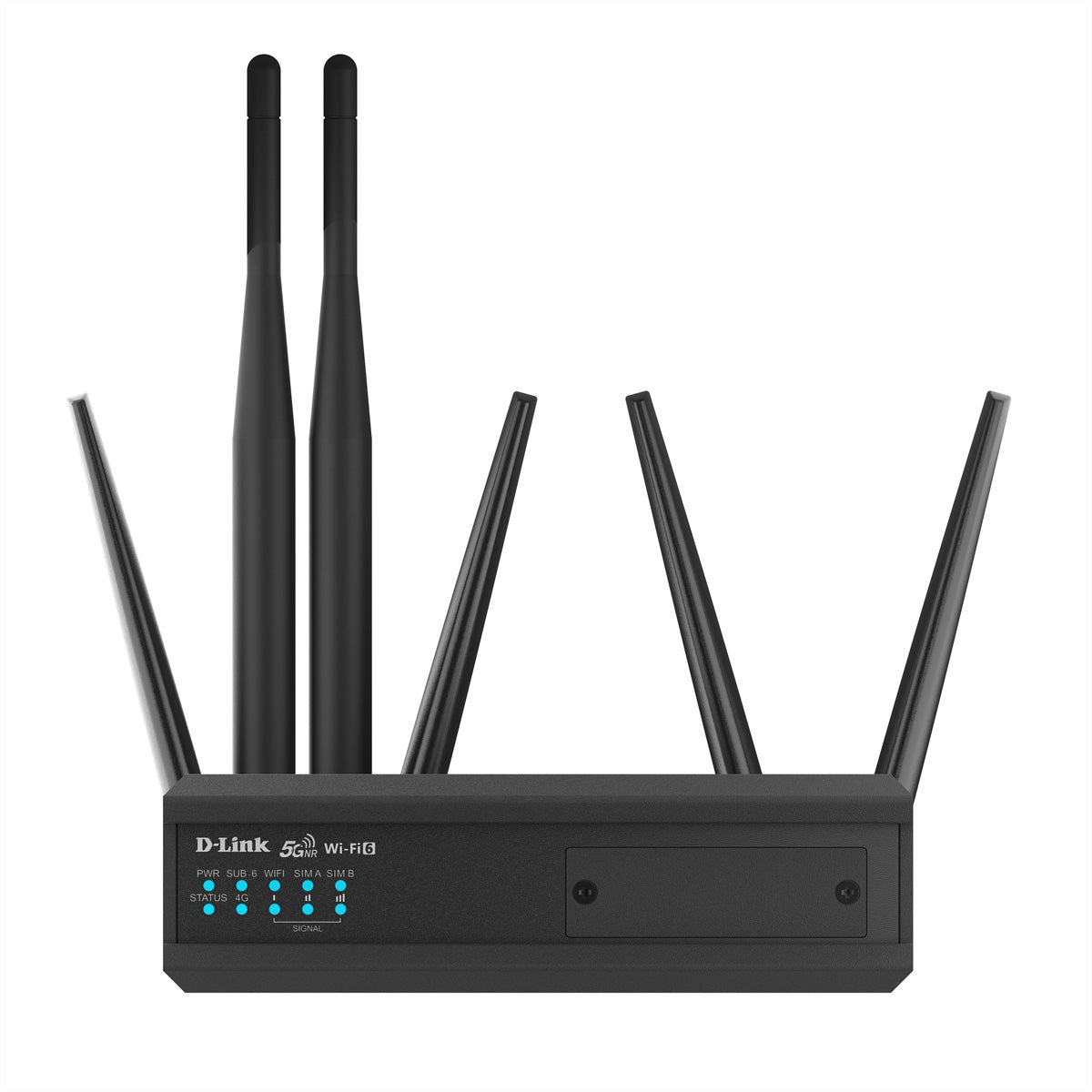 D-Link DTM-550-G – LTE/5G-Router, 5G/4G, Wi-Fi 6, bis 1800 Mbit/s, 2x Micro-SIM, 4x RJ-45