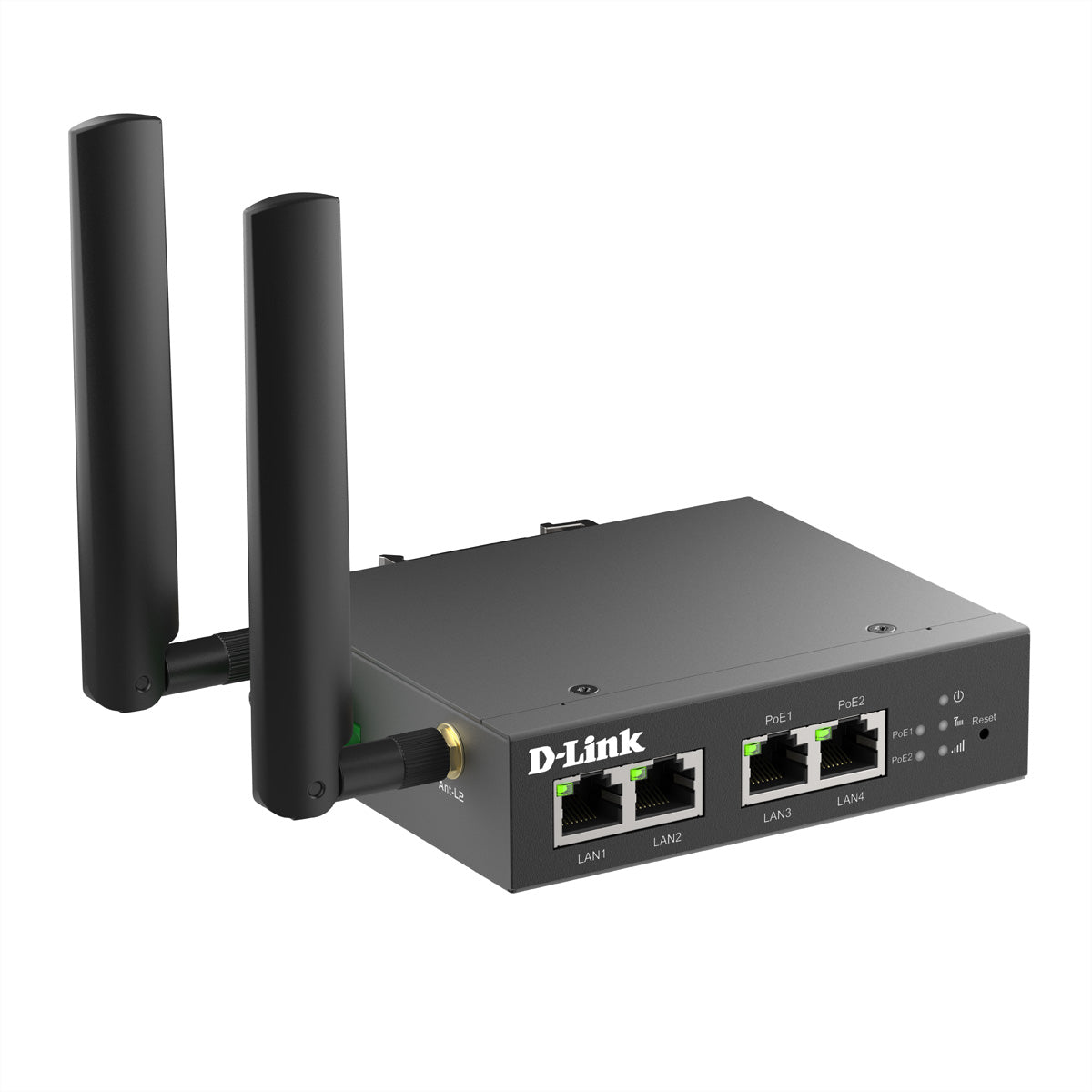 D-Link DWM-314-TP VPN-Router – 4G (LTE) WAN, 2× Fast Ethernet PoE+, 2× Fast Ethernet, DIN-Schiene