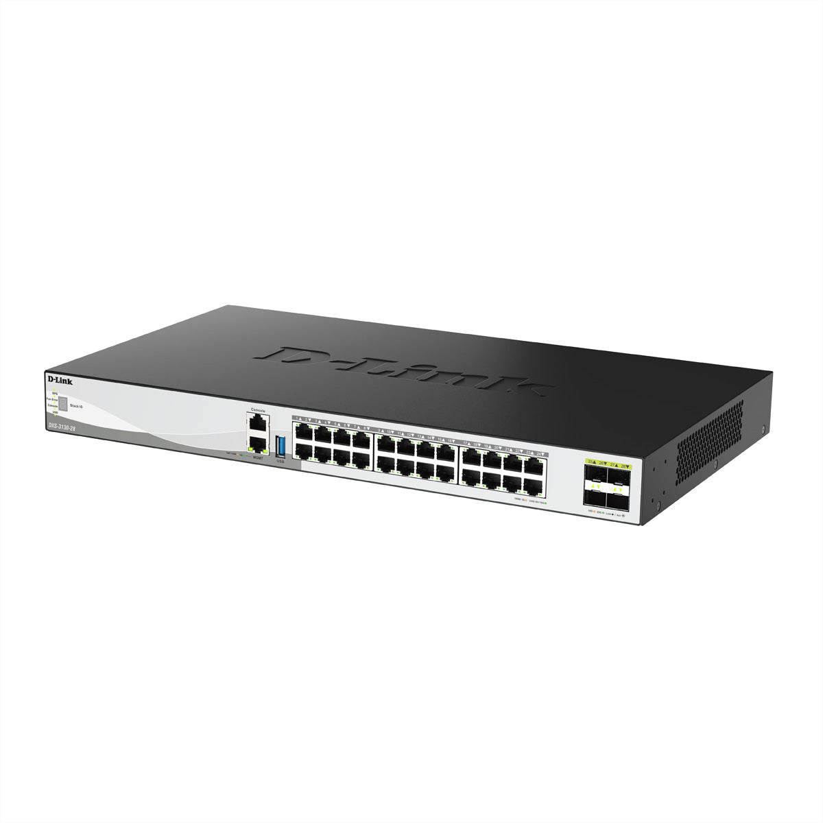D-Link DXS-3130-28/E – Managed Switch – 24×10G, 4×10/25G SFP28, L3, PoE++ 790 W, 19" Rack