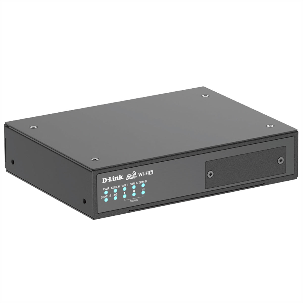 D-Link DWM-550-G – 5G-Router, Wi‑Fi 6, Dual‑Band, bis 1800 Mbit/s, 4x LAN (GbE), Dual‑SIM, Schwarz