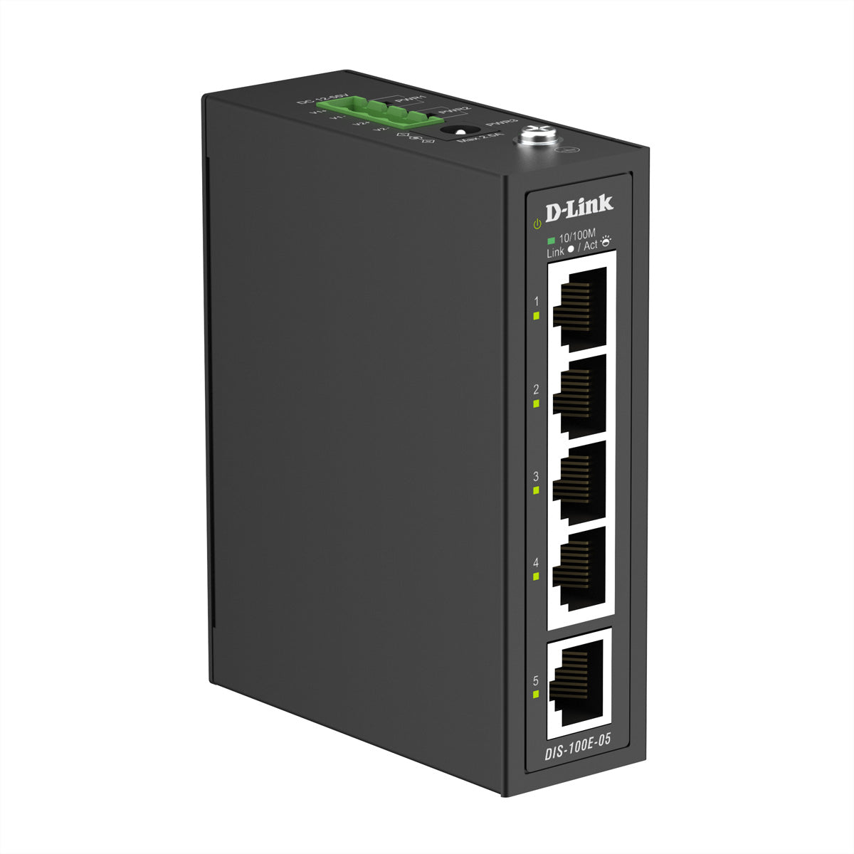 D-Link DIS-100E-05 – Unmanaged Switch – 5× Fast Ethernet (10/100), Hutschiene
