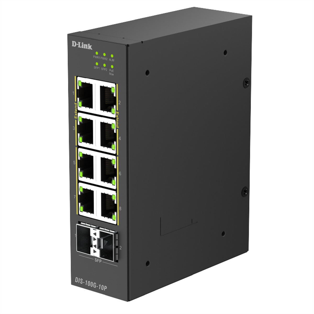 D-Link DIS-100G-10P – Switch – 8×GbE, 2×SFP, L2, PoE+ 240 W