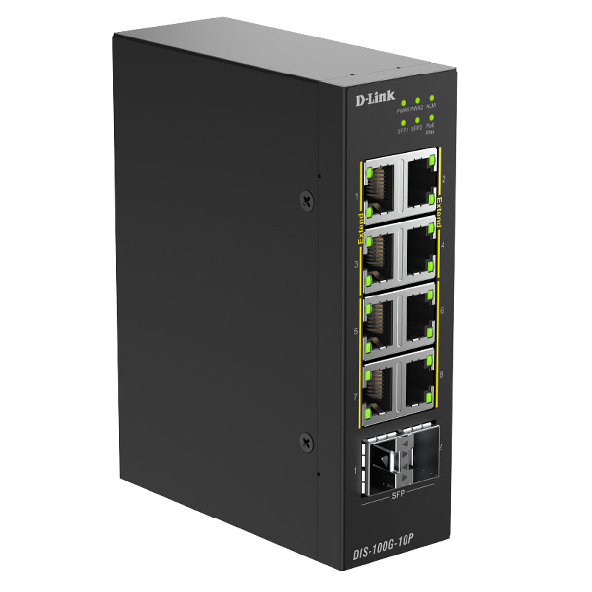 D-Link DIS-100G-10P – Switch – 8×GbE, 2×SFP, L2, PoE+ 240 W