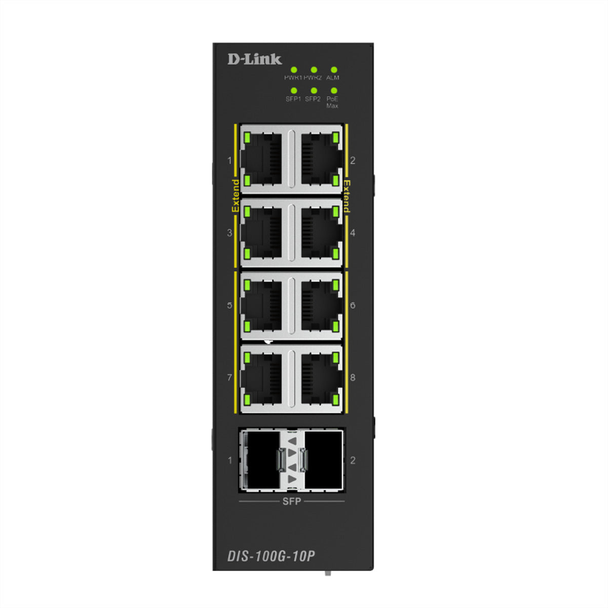 D-Link DIS-100G-10P – Switch – 8×GbE, 2×SFP, L2, PoE+ 240 W