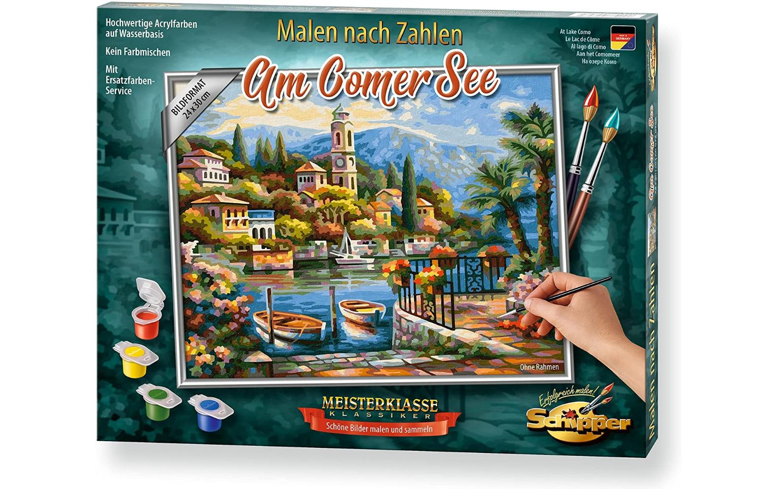Schipper Malen-nach-Zahlen-Set – Am Comer See – 24 × 30 cm – ab 8 Jahren