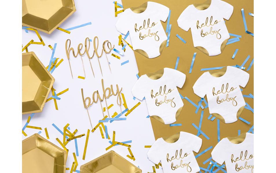 PartyDeco Servietten Hello Baby – 32,5 × 31,5 cm, 3-lagig – 20 Stück