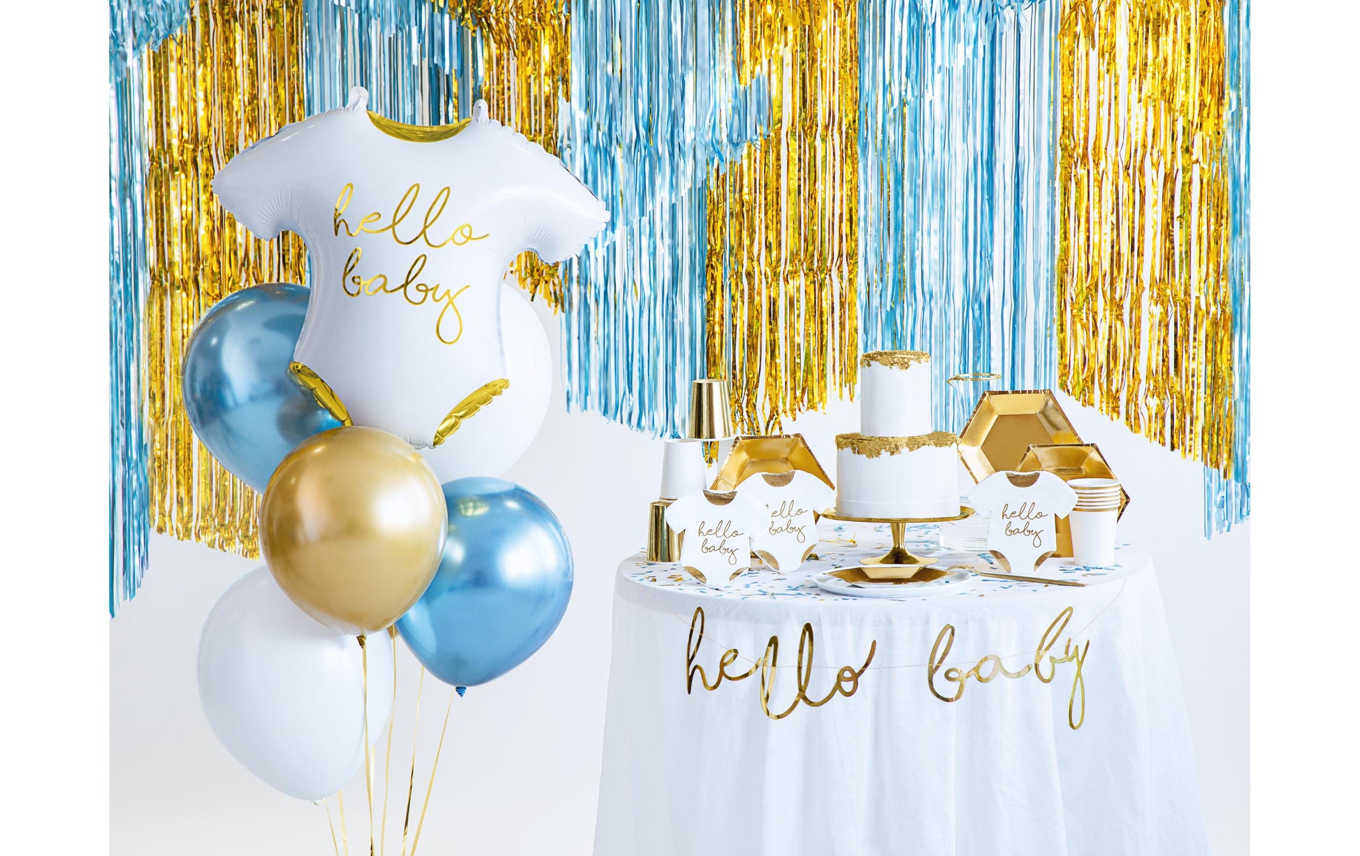 PartyDeco Servietten Hello Baby – 32,5 × 31,5 cm, 3-lagig – 20 Stück