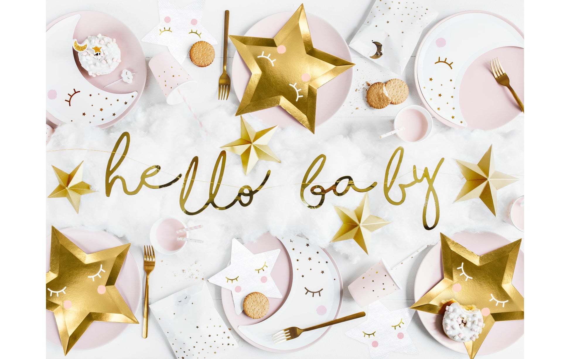 PartyDeco Servietten Hello Baby – 32,5 × 31,5 cm, 3-lagig – 20 Stück