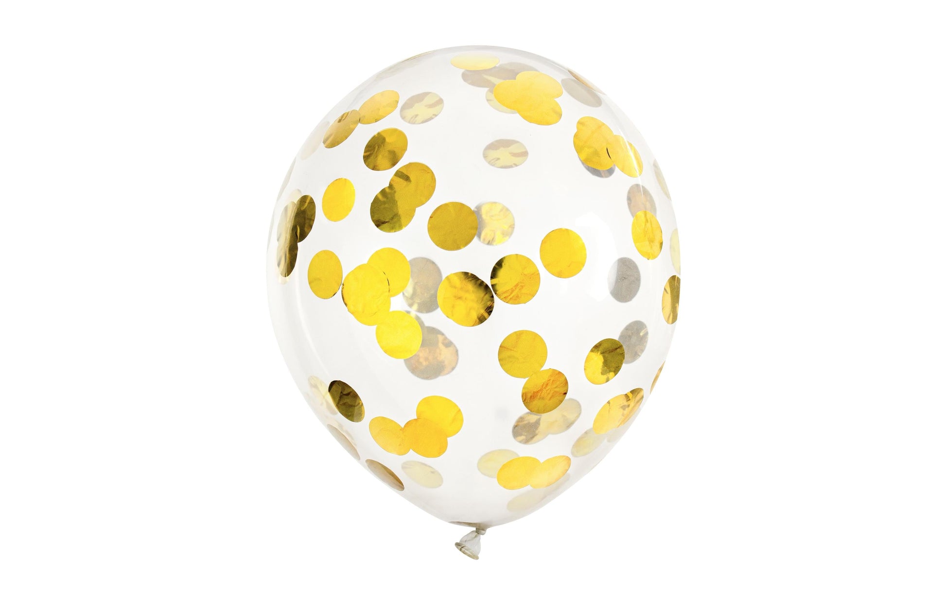 PartyDeco Neujahrs-Konfetti-Luftballons – transparent, gold – Ø 30 cm – Latex – 6 Stk