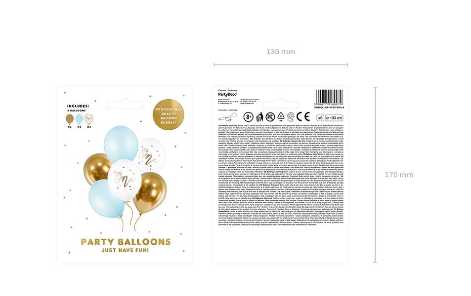 PartyDeco Baby Luftballons – mehrfarbig – Ø 30 cm – Latex – 6 Stk