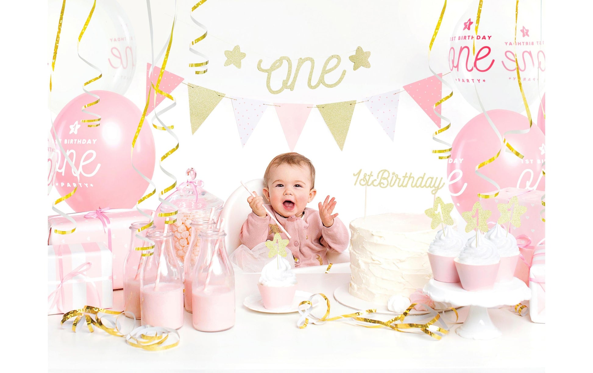 PartyDeco Baby Luftballons – rosa – Ø 30 cm – Latex – 6 Stk