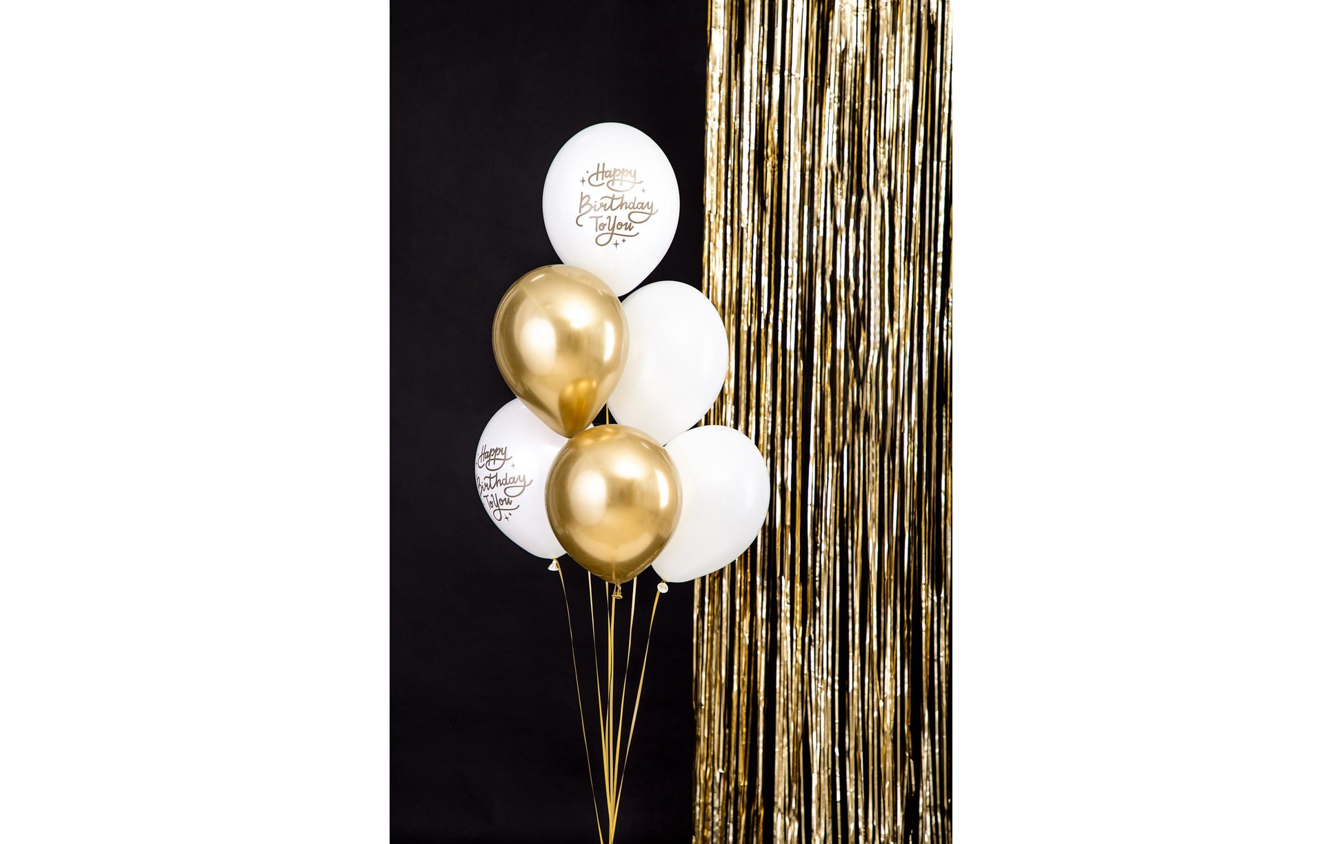 PartyDeco Luftballons Happy Birthday – Weiss – Ø 30 cm – Latex – 6 Stk