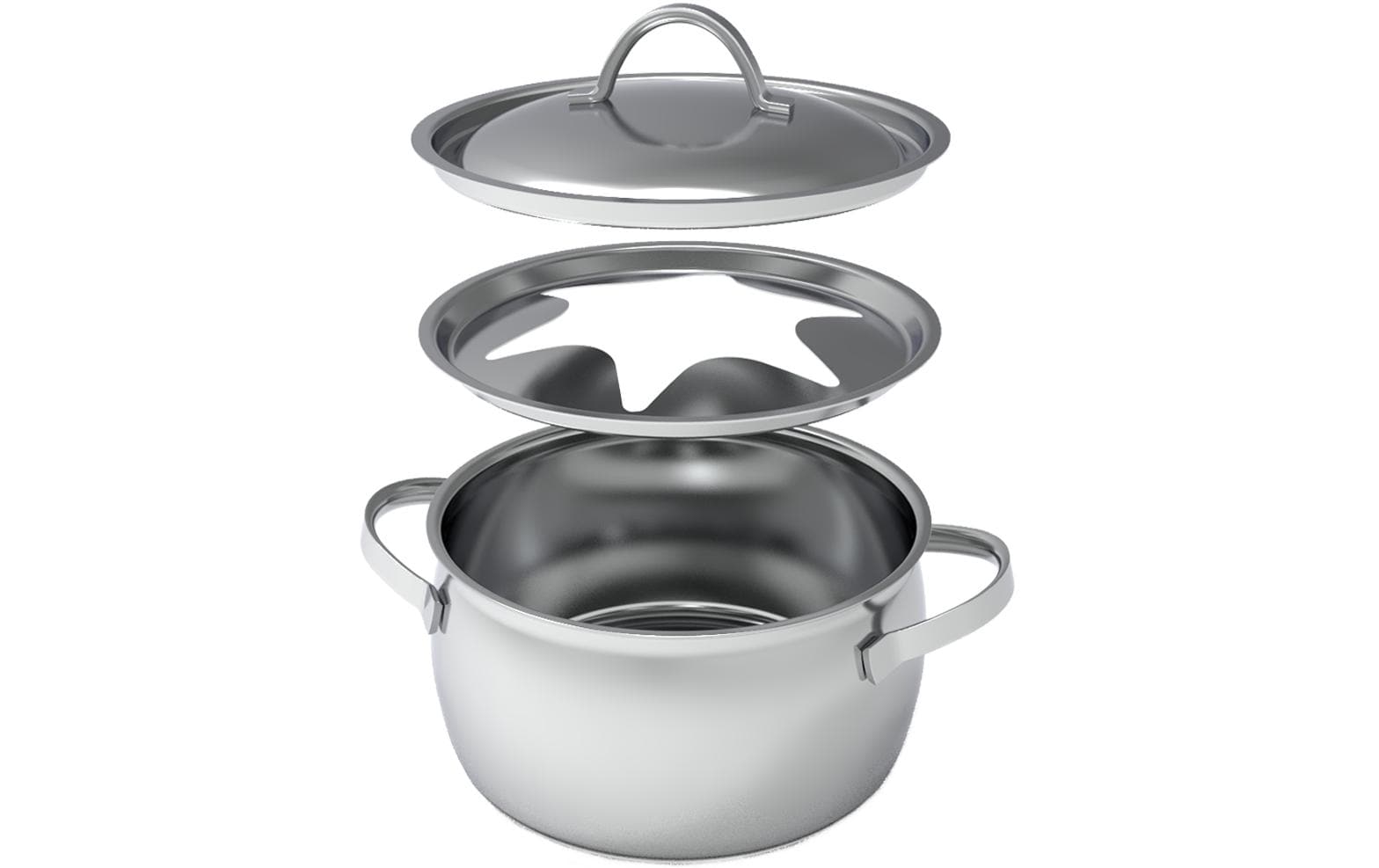 Kisag Caquelon Verbier – Ø 16 cm, Edelstahl, für Weinfondue, Glaskeramik, 6 Personen