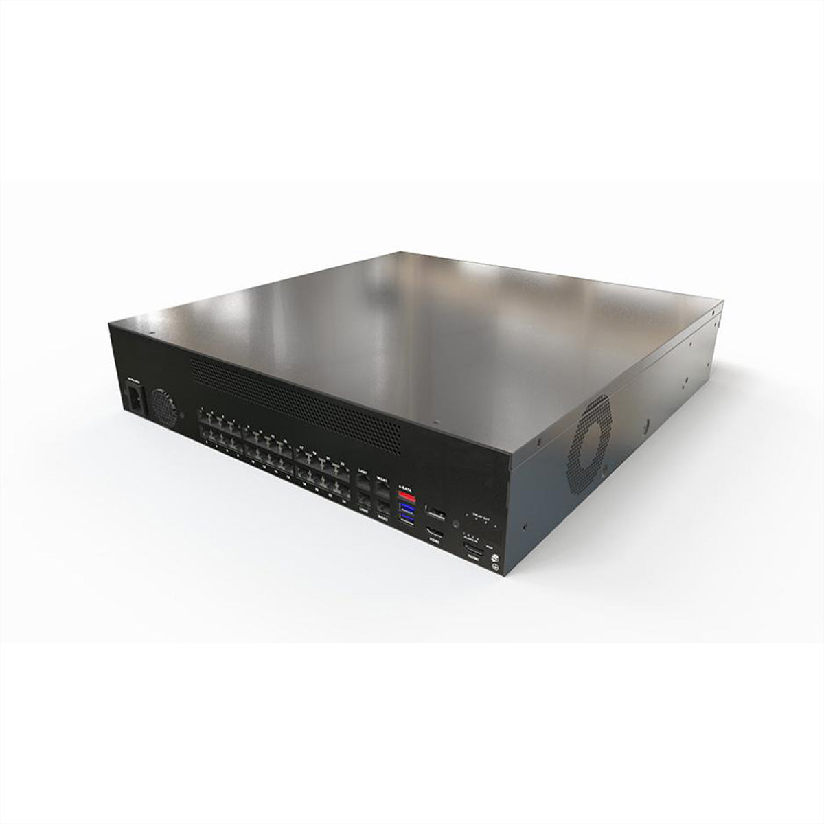 MOBOTIX MOVE NVR 64-Kanal Netzwerk-Videorekorder – 24 PoE – 4096 × 2304 – 8× 3,5" SATA – RAID 0/1/5/10 – 19" Rack
