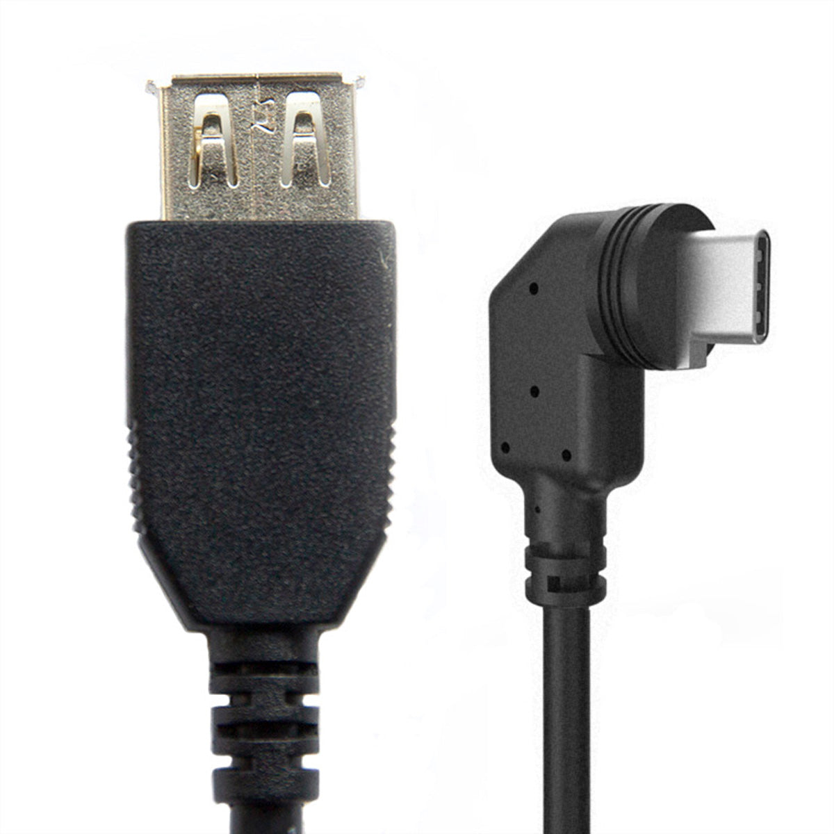 Mobotix USB-C auf USB-A Verlängerungskabel (Stecker auf Buchse) – 1 m – Abgewinkelt – Schwarz – für Mobotix