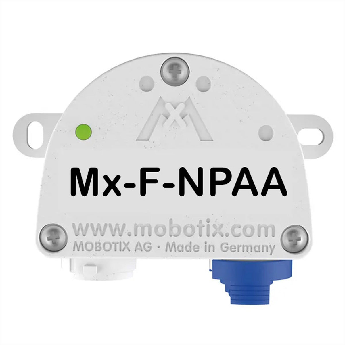 MOBOTIX PoE+ Adapter/Injektor – bis 25,5 W, 12–24 V DC, IP66/IK08 – für MOBOTIX Kameras – Weiss