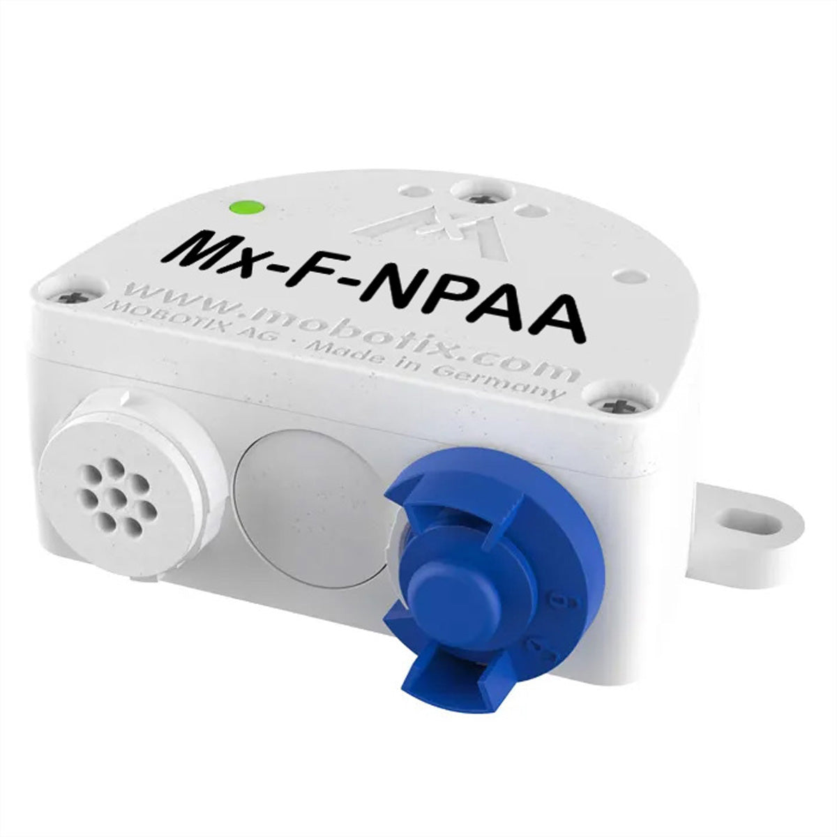 MOBOTIX PoE+ Adapter/Injektor – bis 25,5 W, 12–24 V DC, IP66/IK08 – für MOBOTIX Kameras – Weiss