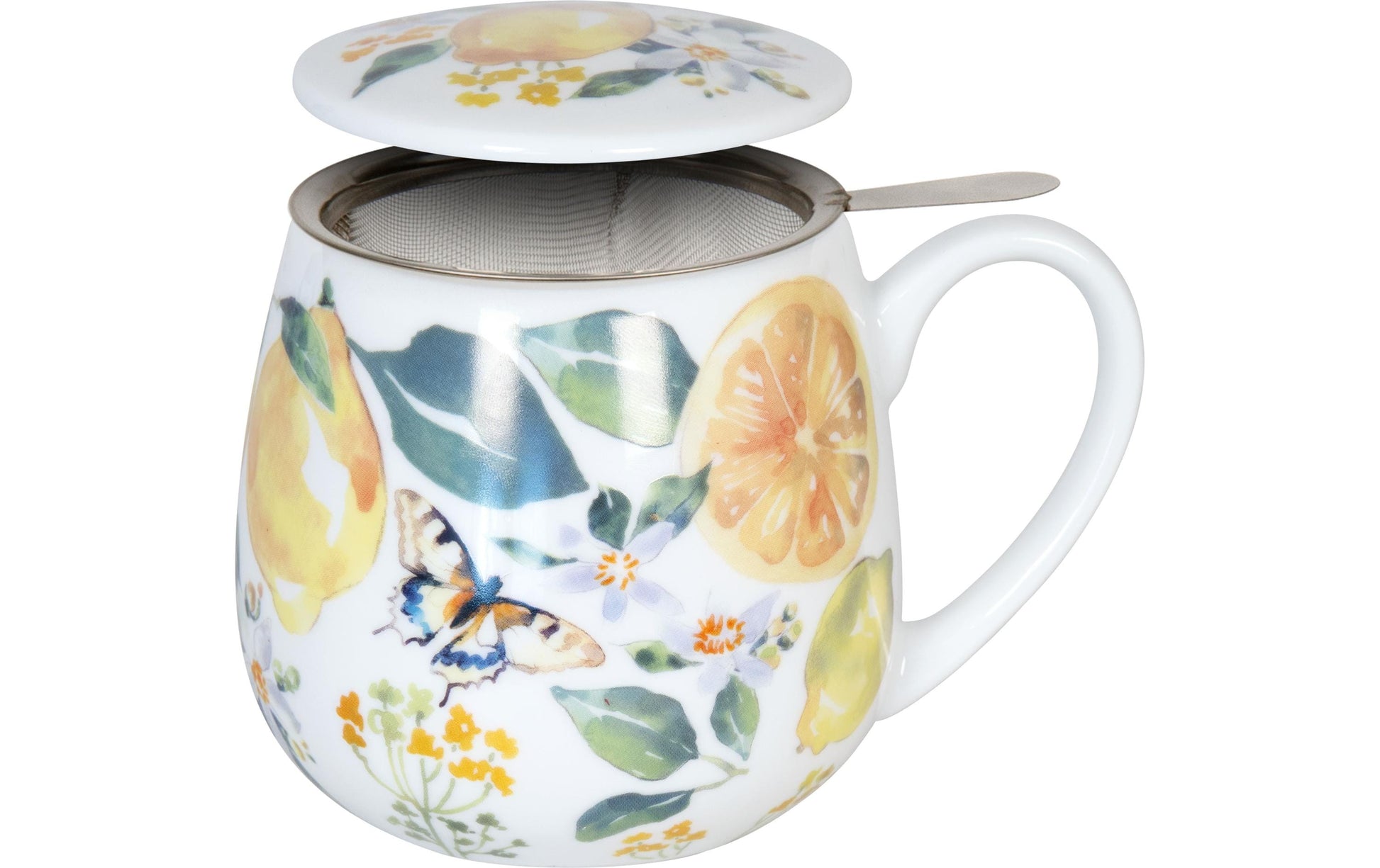 Könitz Porzellan Könitz Teetasse – 420 ml, Ø 8,2 cm, Porzellan, Mehrfarbig, mit Deckel, spülmaschinenfest, mikrowellengeeignet
