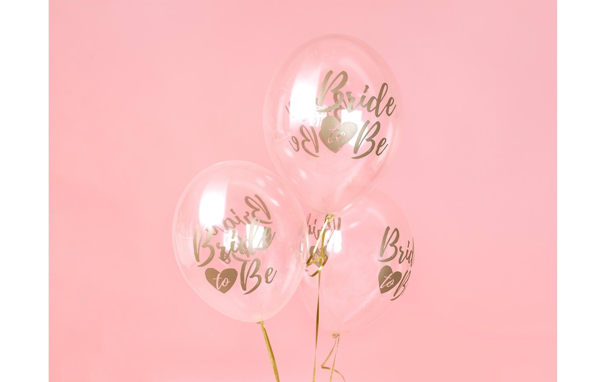 PartyDeco Luftballons Bride to be – transparent/gold – Ø 30 cm – Latex – 6 Stk