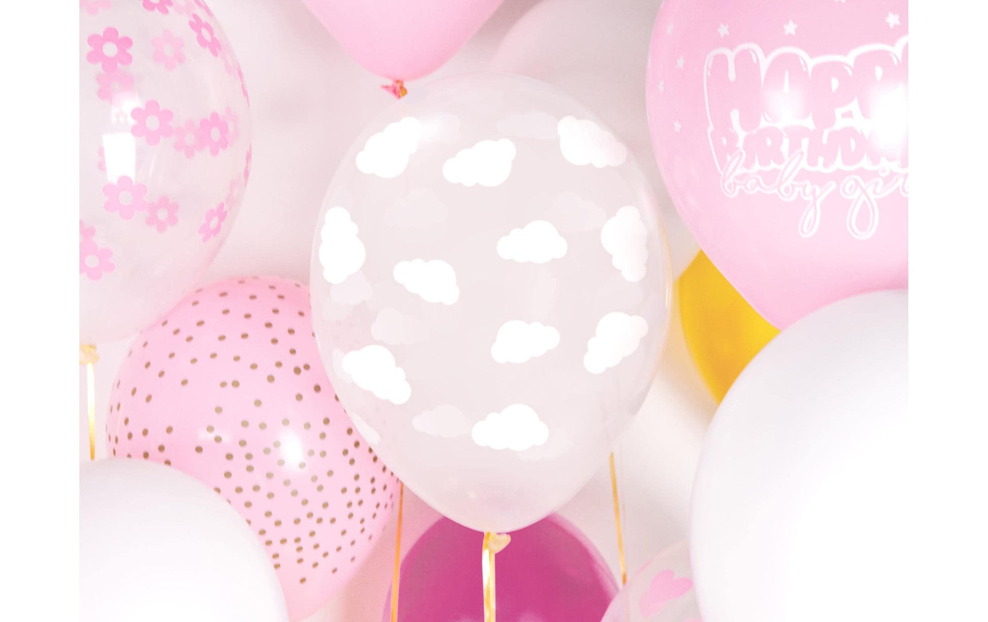 PartyDeco Babyshower Luftballons – weiss/transparent – Ø 30 cm – Latex – 6 Stk