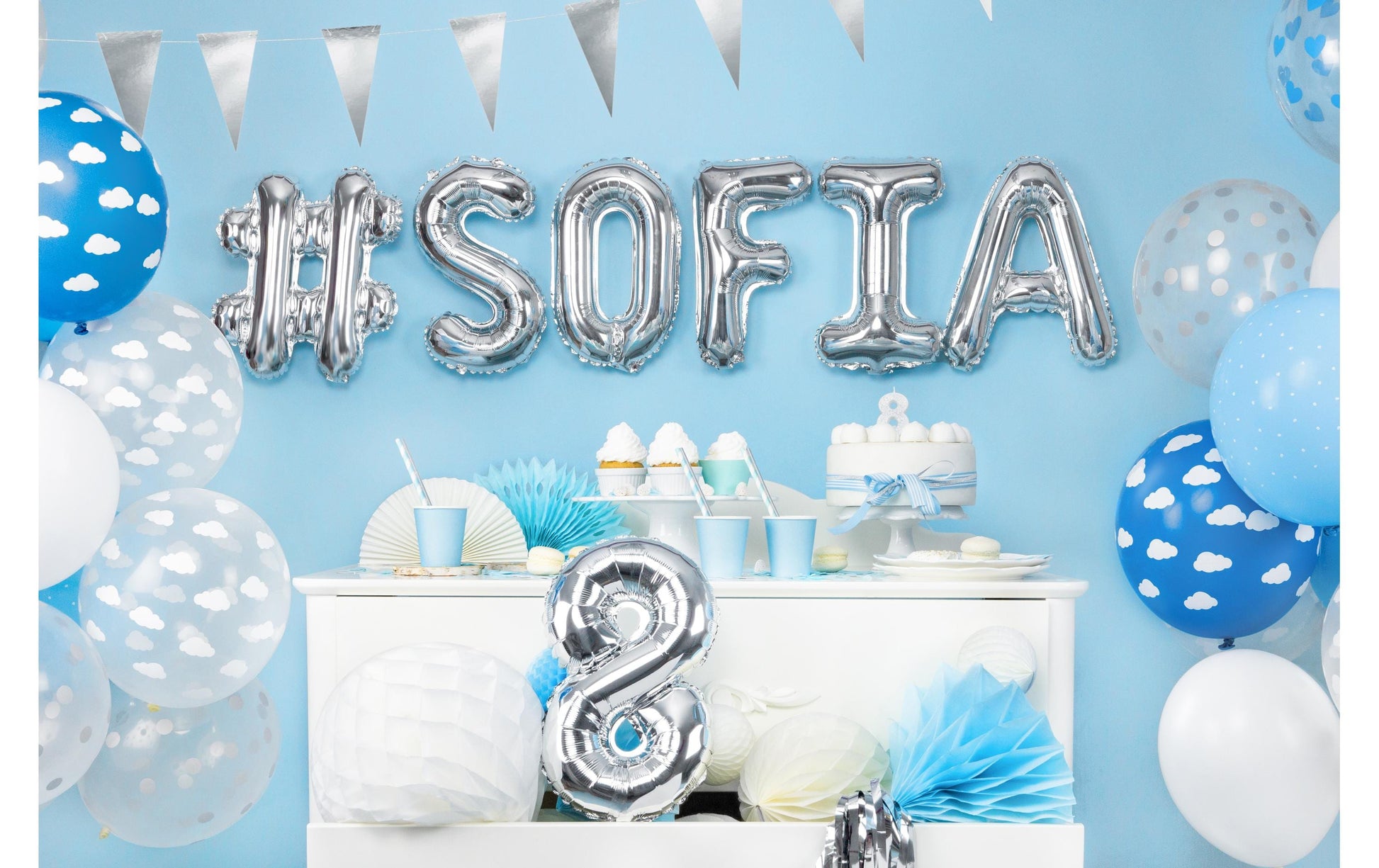 PartyDeco Babyshower Luftballons – weiss/transparent – Ø 30 cm – Latex – 6 Stk