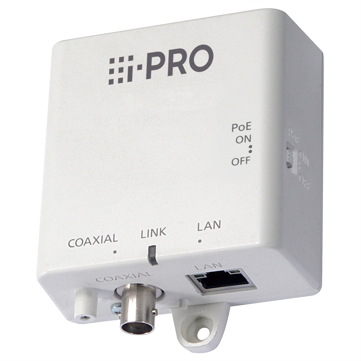 Panasonic i-PRO WJ-PC200E Konverter – PoE – 1× RJ-45, 1× BNC – 10/100 Mbit/s – Silber – 76 × 76 × 36 mm