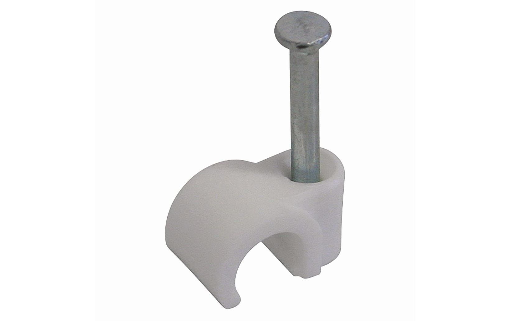 Steffen Kabel-Clip mit Nagel, Ø 5–7 mm, 25er-Pack – weiss
