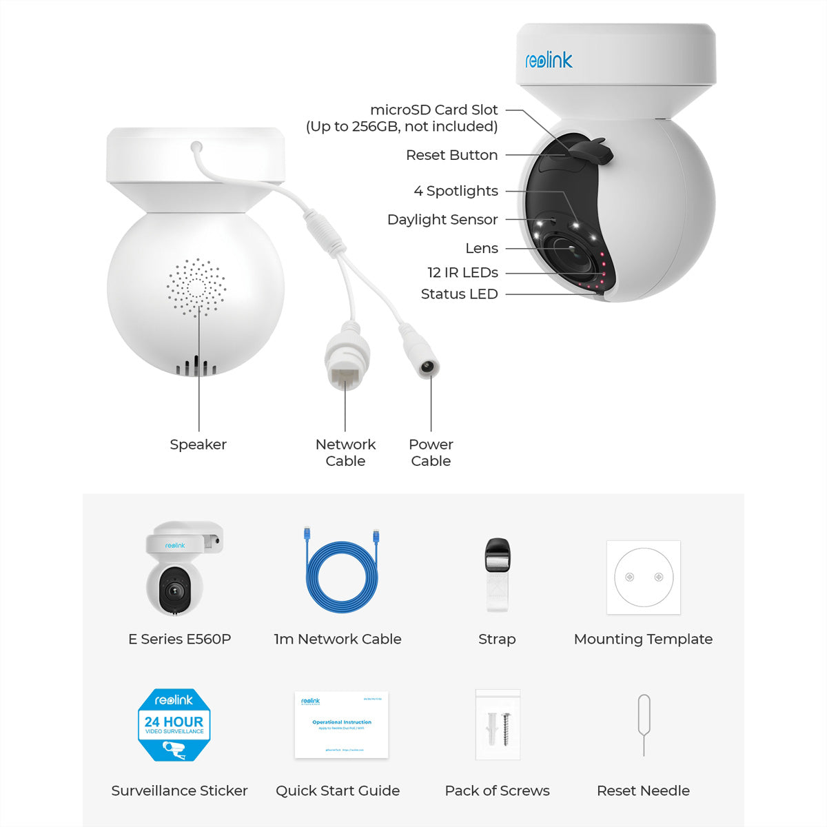 Reolink E560P PTZ – 4K – 3× Zoom – PoE – IP64