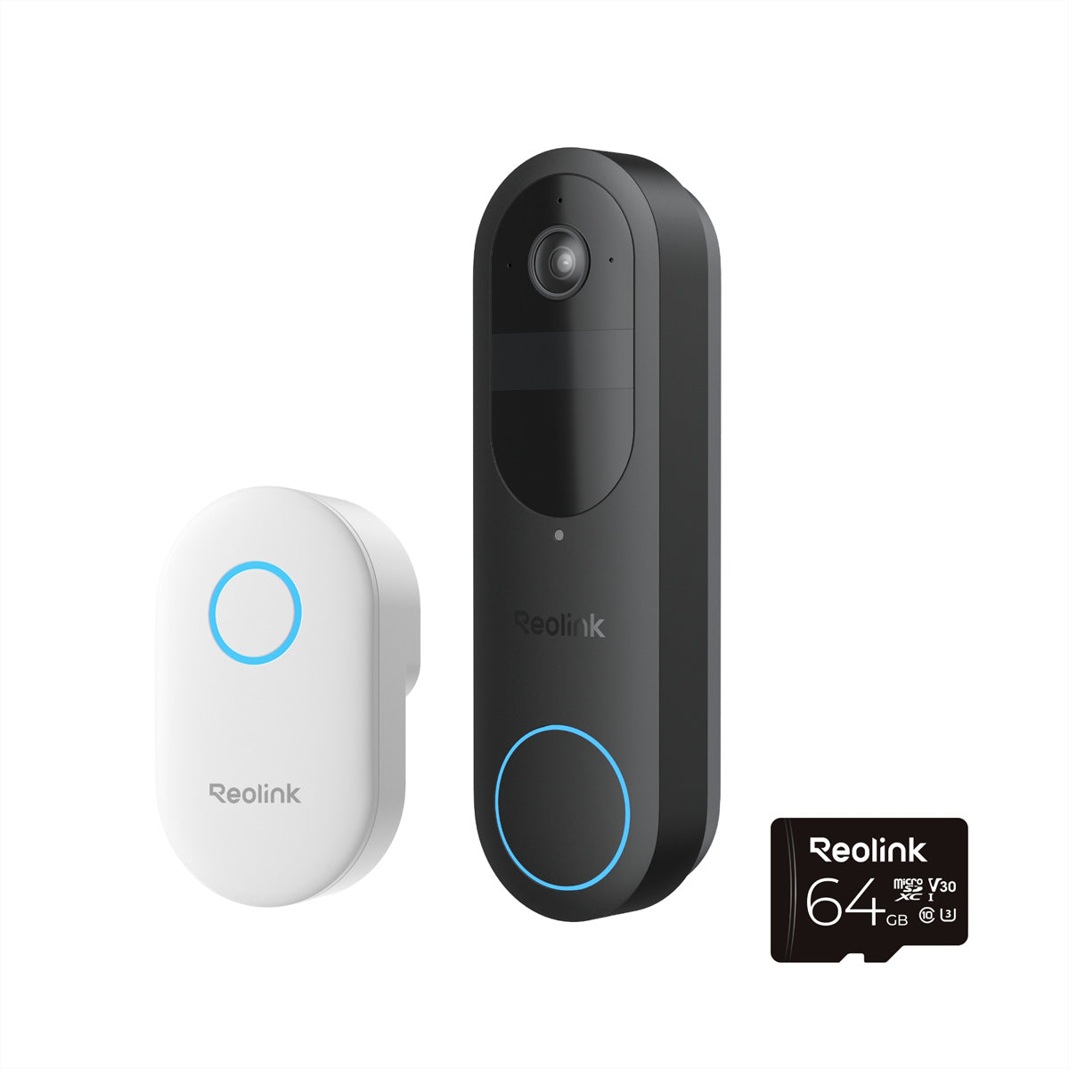 Reolink D340B Video-Türklingel – 5 MP, 180°, Nachtsicht, WLAN, Akku, Schwarz