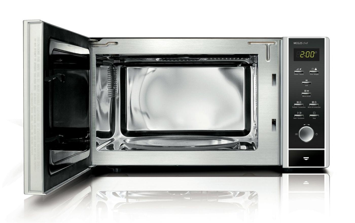Caso Kombi-Mikrowelle MCG25 Chef – 25 l, Grill & Heissluft, 900 W – Silber