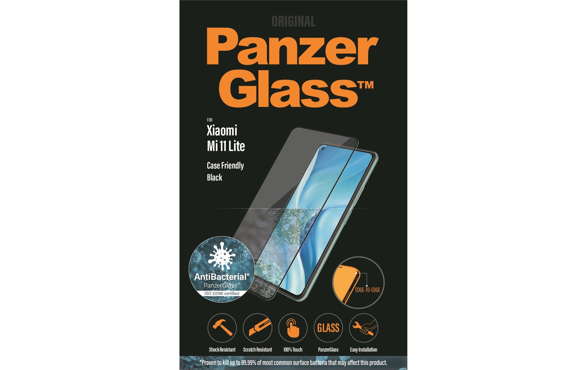 PanzerGlass Displayschutz (Panzerglas), Case Friendly – für Xiaomi Mi 11 Lite