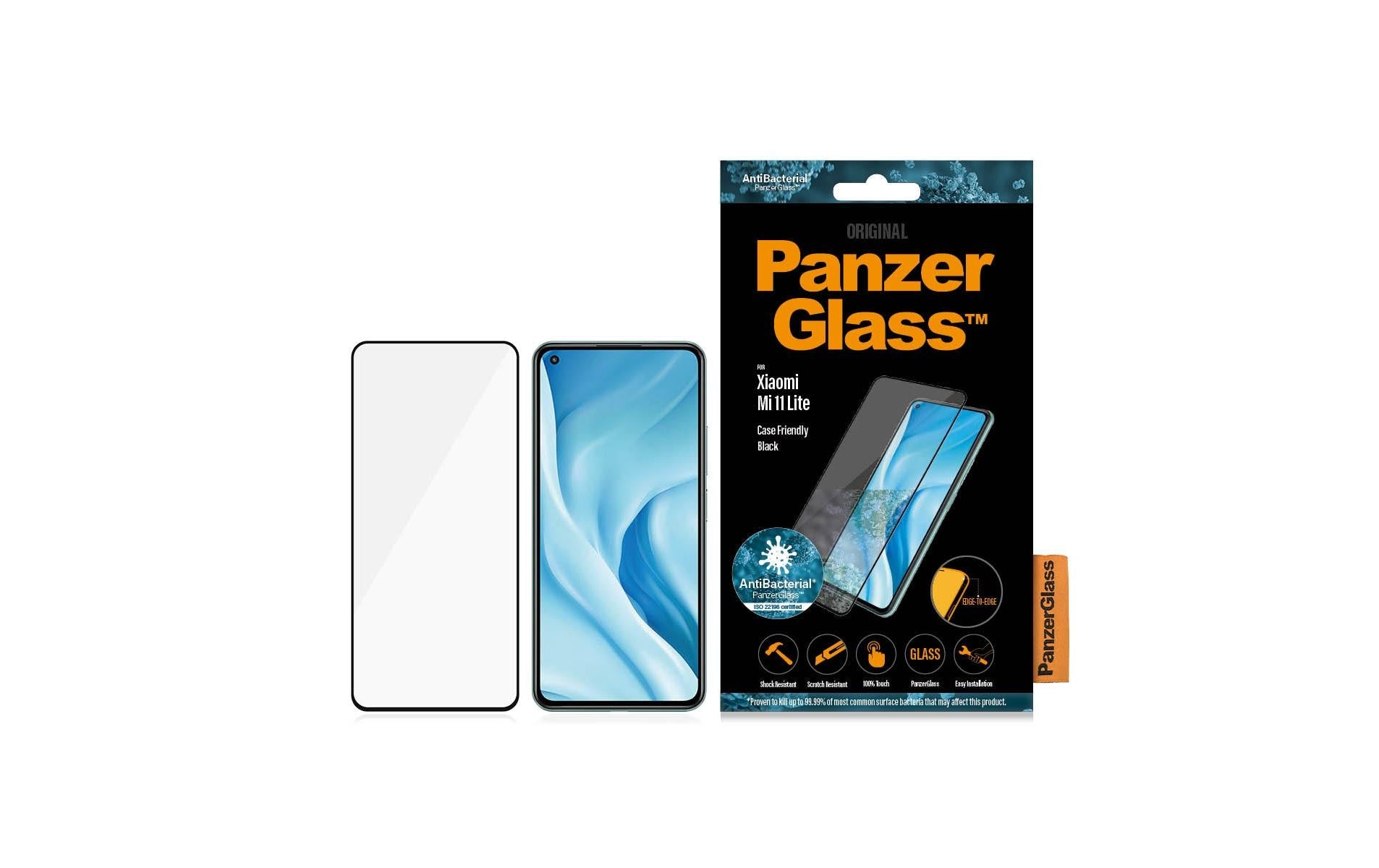 PanzerGlass Displayschutz (Panzerglas), Case Friendly – für Xiaomi Mi 11 Lite